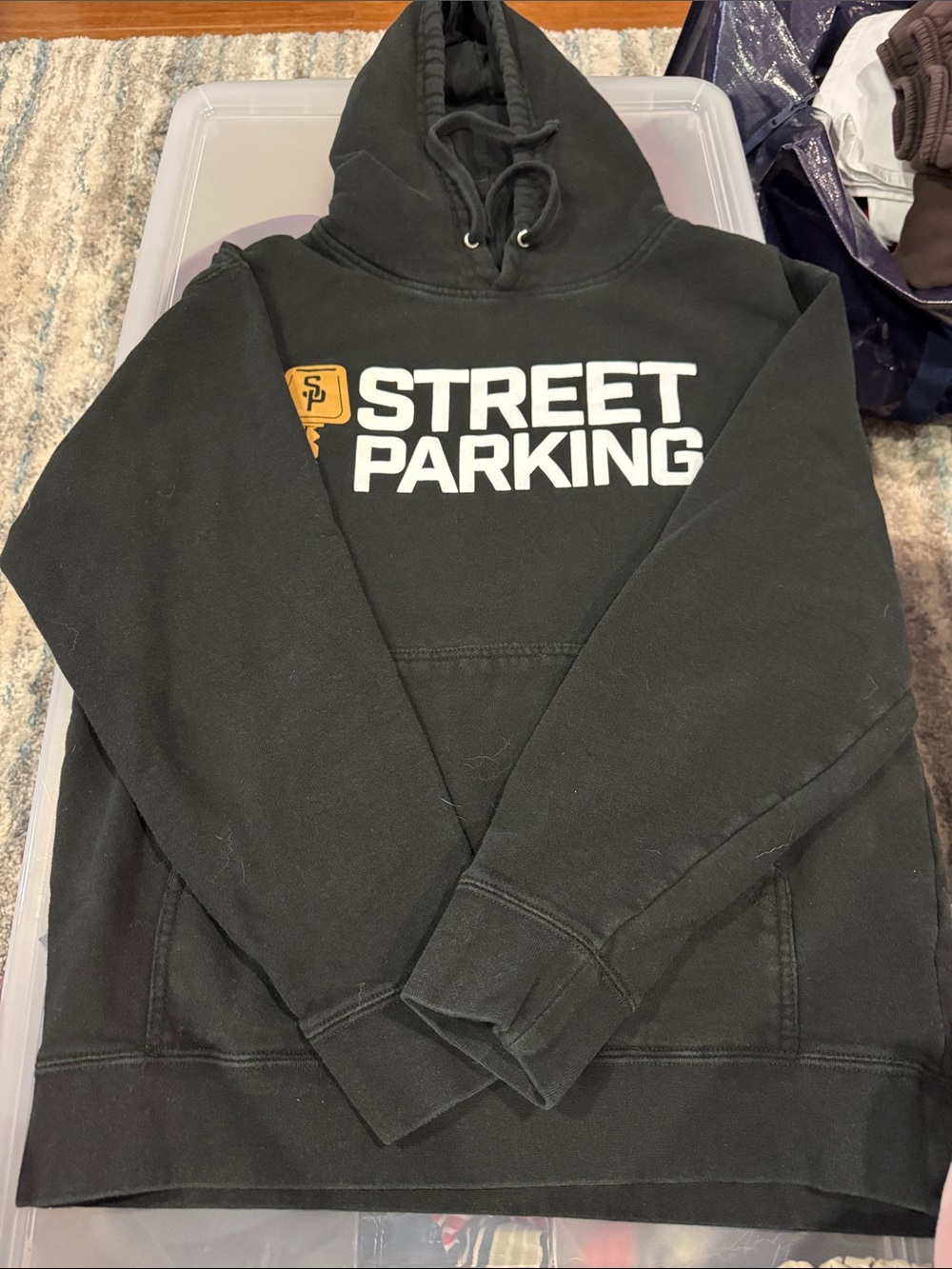 Street Parking Black Pullover Hoodie Sweatshirt